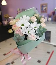 Букет цветов из:  Хризантемы и Розы #REPLACE_PRED# Березник