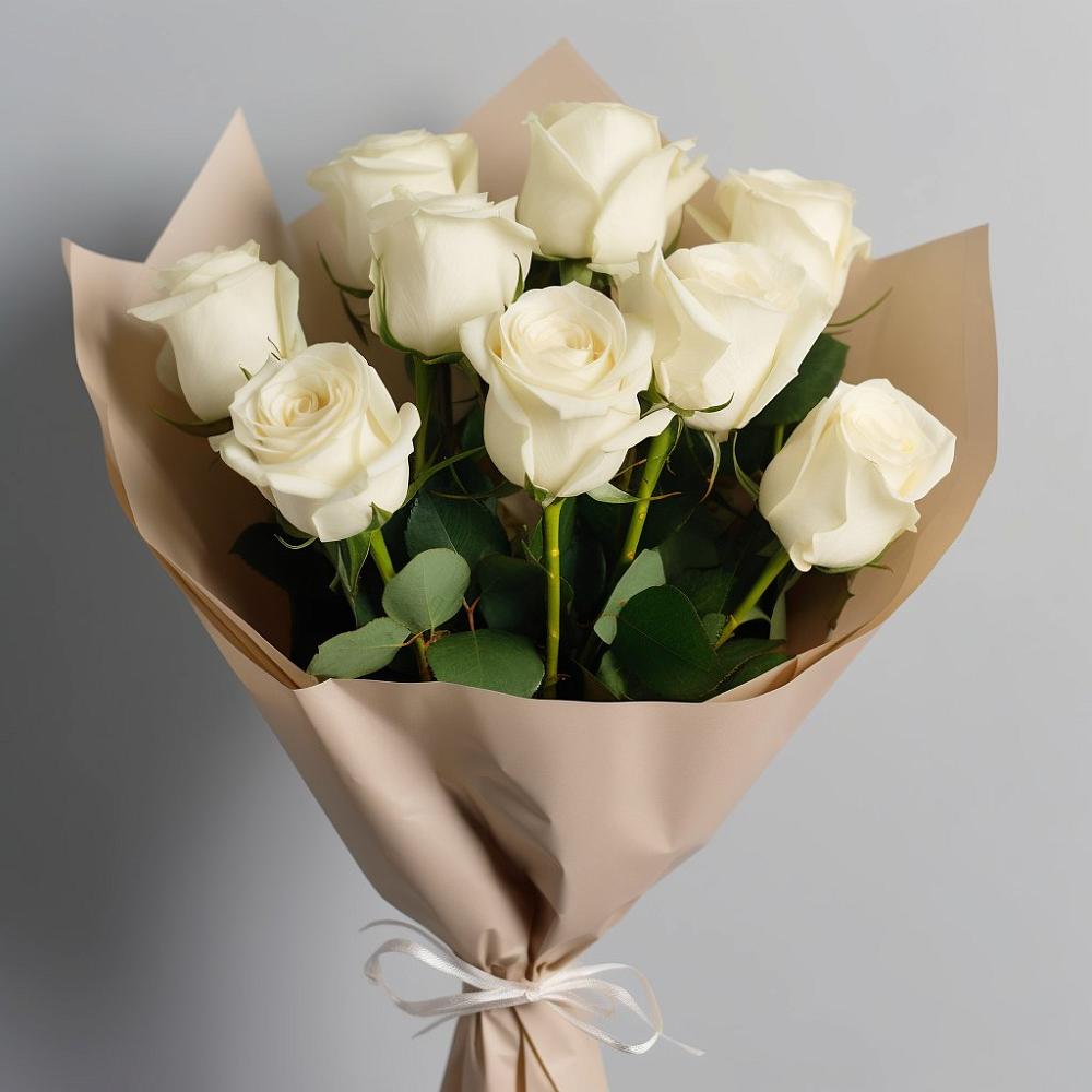 Букет 9 Белых роз Эдлесс Лав в Березник