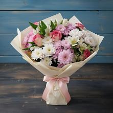 Букет цветов из:  Хризантемы, Альстромерии и Розы в Березник