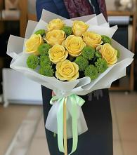 Букет цветов из:  Хризантемы и Розы #REPLACE_PRED# Березник