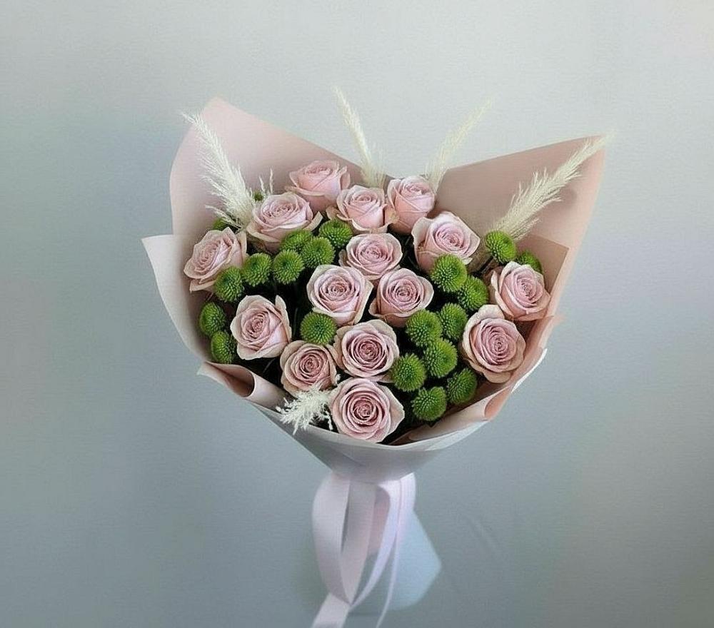 Букет цветов из: Розы и Хризантемы в Березник