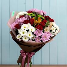 Букет цветов из:  Розы, Хризантемы и Альстромерии в Березник