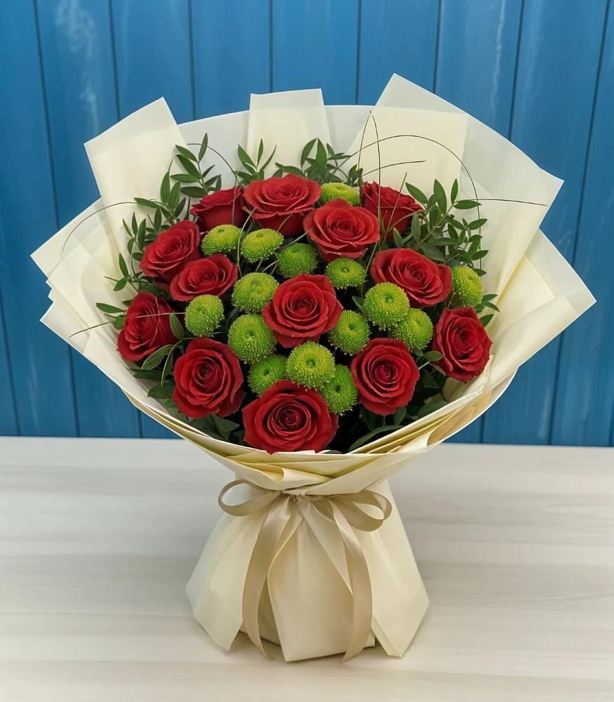 Букет цветов из: Розы и Хризантемы в Березник