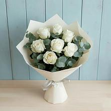 Букет Белые розы в Эвкалипте #REPLACE_PRED# Березник