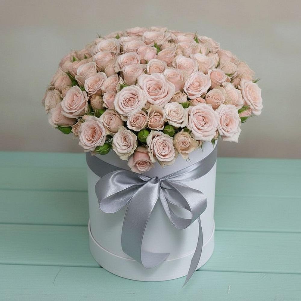 Цветочная композиция из Розы в шляпной коробке в Березник